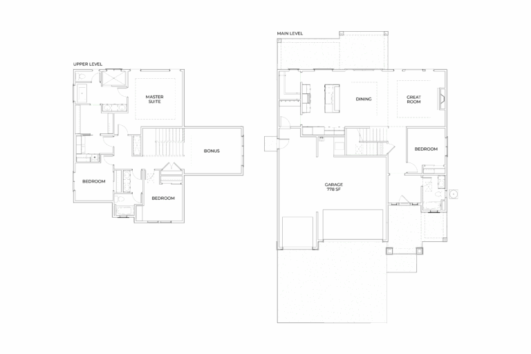 Alturas Homes The Bruneau floor plan with 4 bedrooms, 3 bathrooms, a bonus room, and a 3-car garage