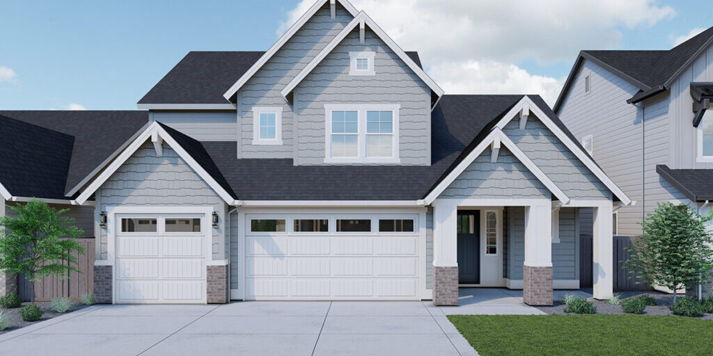 Front rendering of the Bruneau floor plan at 10427 Stony Oak St in the Arbor community located in Nampa