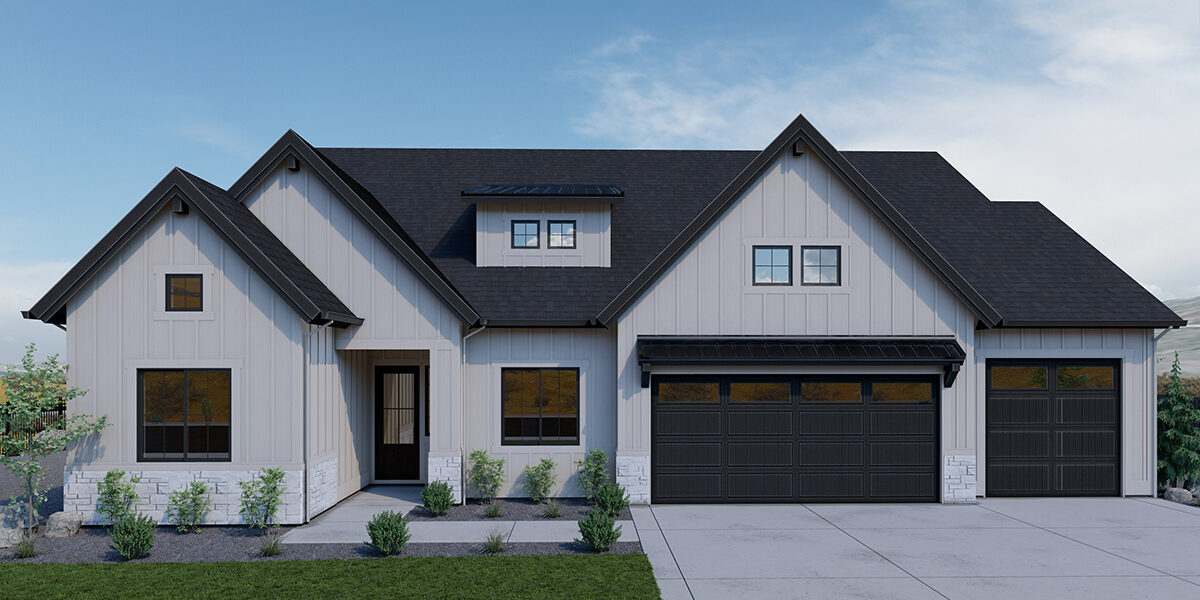 Front rendering of the Madison Bonus floor plan by Alturas Homes at 11810 N Elk Ridge Way in The Highlands at Cartwright Ranch, Boise
